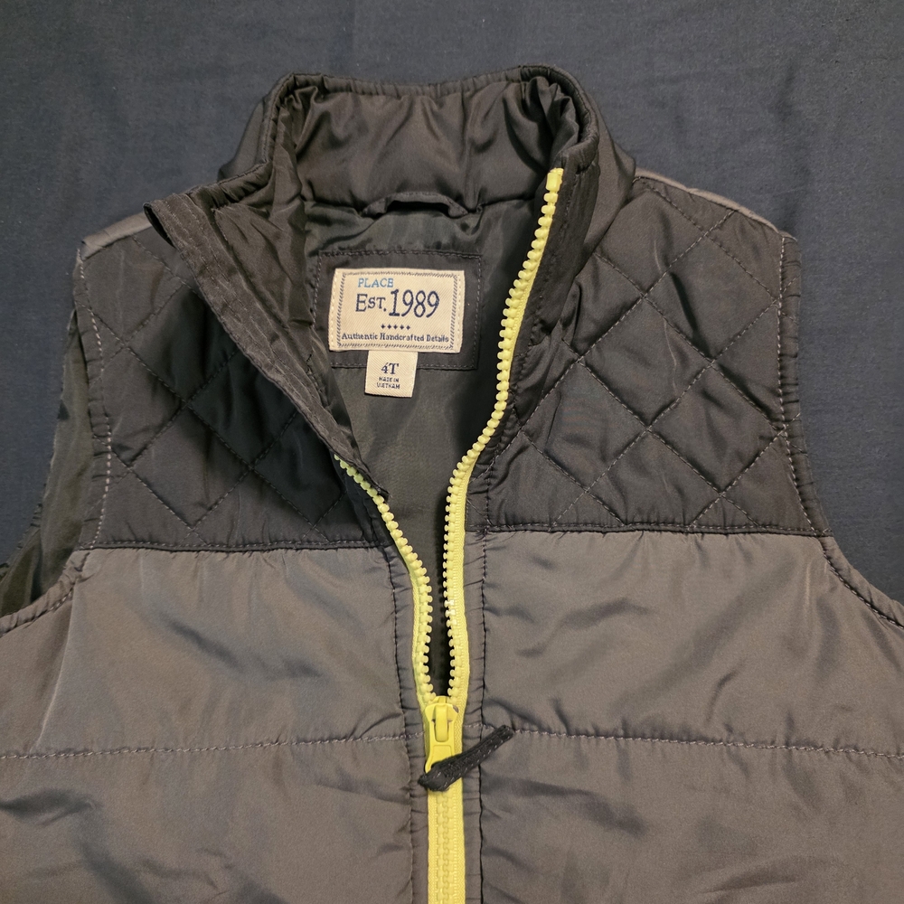 Place Kids Quilted Vest with Yellow Zipper